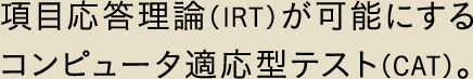 項目応答理論（IRT）が可能にするコンピュータ適応型テスト（CAT）。